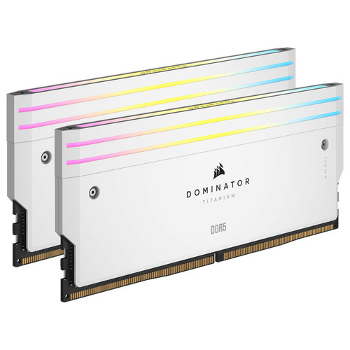 Corsair - Dominator Titanium DDR5 RGB 32 Go (2 x 16 Go) 6600 MHz CL32 - Blanc Corsair  - RAM PC