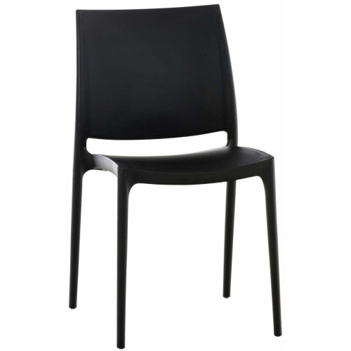 Decoshop26 - Chaise de jardin en plastique noir design simple empilable 10_0000013 Decoshop26  - Chaises de jardin
