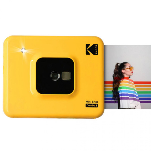 Kodak - KODAK Mini Shot Combo 2 C300 - Appareil Photo Instantané (Photo Carré 7,6 x 7,6 cm - 3 x 3'', Écran LCD 1,7'', Bluetooth, Batterie Lithium, Sublimation Thermique 4Pass, 8 photos incluses) Jaune- RECONDITIONNE - Jaune Kodak  - Photo & vidéo reconditionnées