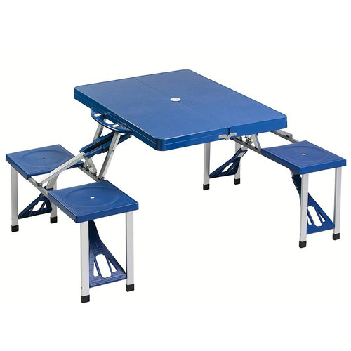 Malatec - Table d'appoint pliante valise pique-nique camping      Bleu Malatec  - Tables de jardin