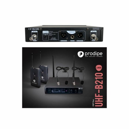 Prodipe - Double micro sans fil Serre tête PRO UHF B210 DSP Lavaliers Duo + Micro-Cravate VHF- 2 X 50 Fréquences Prodipe  - Microphones
