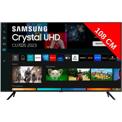 Samsung - TV LED 4K 108 cm TU43CU7025 - SMART TV Samsung  - Smart TV TV, Home Cinéma