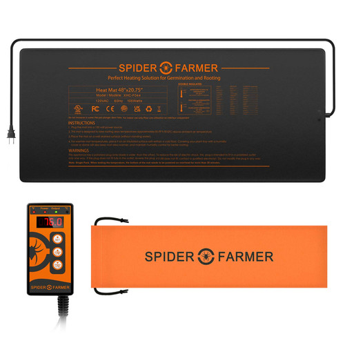 Spider Farmer - Ensemble tapis chauffant et contrôleur pour semis 48 "X20,75" Spider Farmer  - Jardinerie