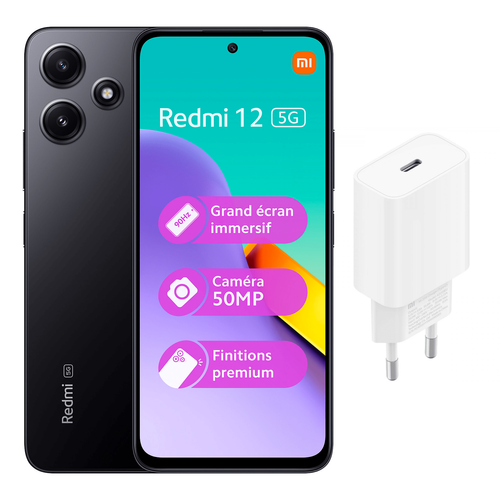 XIAOMI - Redmi 12 5G 128G + chargeur MI 20W XIAOMI  - Smartphone Petits Prix Smartphone
