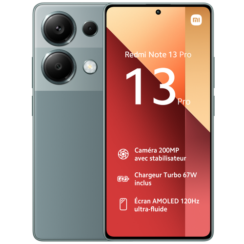 XIAOMI - Redmi Note 13 Pro - 12/512 Go - Vert XIAOMI  - Smartphone 4g