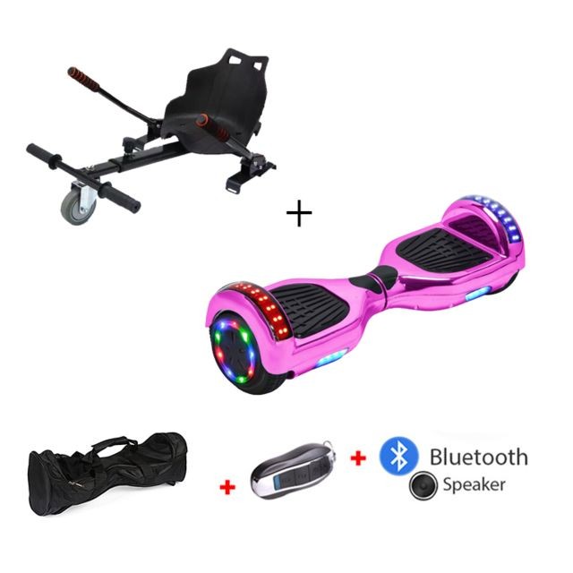 Mac Wheel - 6,5 pouces placage rose Gyropod Overboard Hoverboard Smart Scooter + Bluetooth + clé à distance + sac + Roue LED + hoverkart Mac Wheel - Mac Wheel