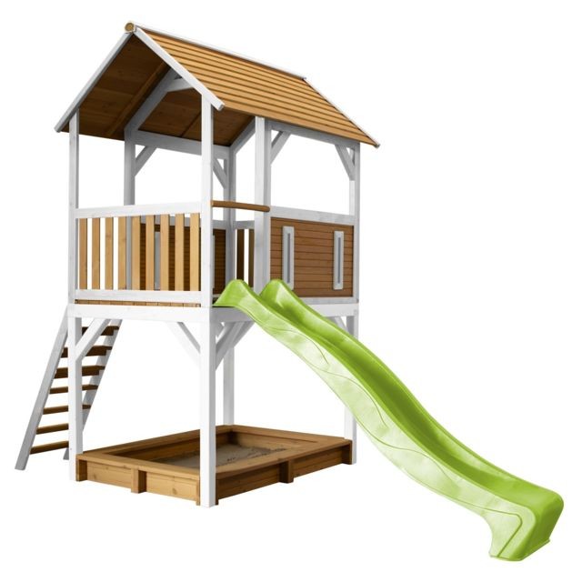 Axi - Pumba Play Tower marron/blanc - Toboggan Vert citron Axi  - Jeux d'enfants