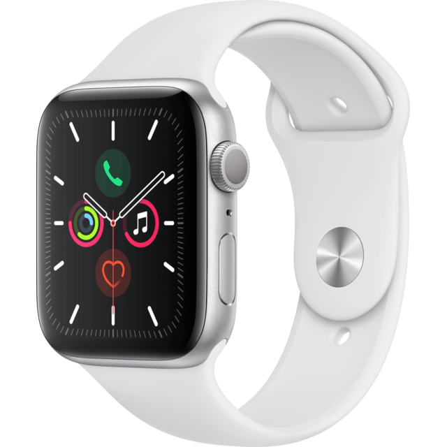 Apple - Watch 5 - 44 - Alu argent / Bracelet Sport Blanc Apple  - Apple Watch