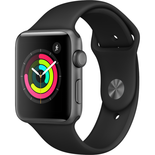 Apple - Watch 3 - 42 - Alu noir / Bracelet Sport noir Apple  - Occasions Montre et bracelet connectés