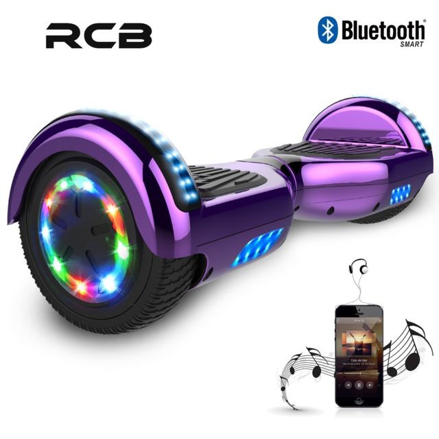 Rcb - Hoverboard 6.5 Pouces, Self Balance Scotter Electrique, Roues LED Light, Bluetooth, Moteur 700W Rcb  - Gyropode