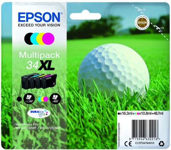 Epson - Multipack Balle de golf XL Noir,Cyan,Magenta,Jaune Epson  - Cartouche d'encre