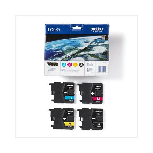 Brother - Pack 4 cartouches LC-985BK/C/M/Y - 300 pages - LC985VALBP Brother  - Cartouche d'encre