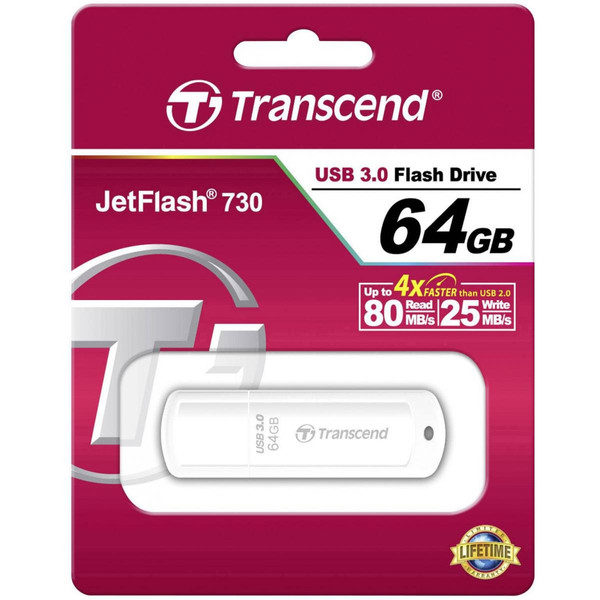 Clés USB JetFlash 730 -  64 Go Blanc