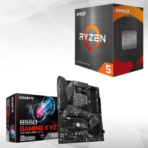 Amd - Ryzen 5 5600X - 3,7/4,6 GHz + B550 Gaming X V2 Amd  - Kit d'évolution