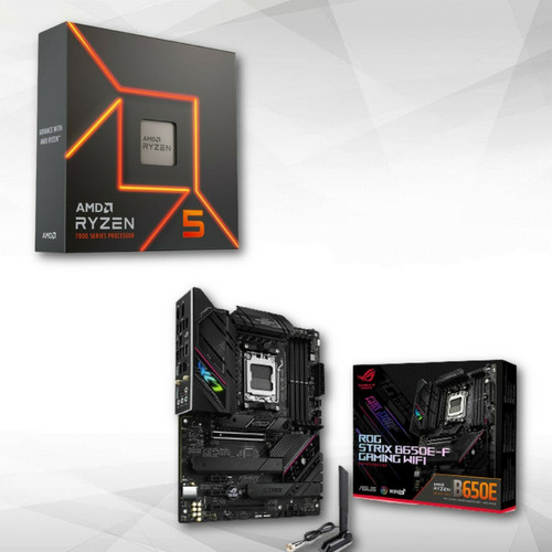 Asus - ROG STRIX B650E-F GAMING WIFI + AMD Ryzen 5 7600X (4.7 GHz / 5.3 GHz) Asus  - Kit d'évolution