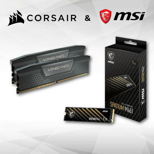 RAM PC Corsair VENGEANCE - 2x16Go  - DDR5 5600 Mhz - CAS 36 - Noir + Disque SSD - SPATIUM M461 PCIe 4.0 NVMe M.2 1TB