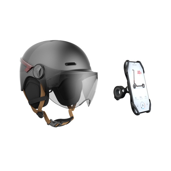 Accessoires Mobilité électrique Casr CASR Helmet LED Glow - Taille L - Anthracite + CASR - Holder Noir