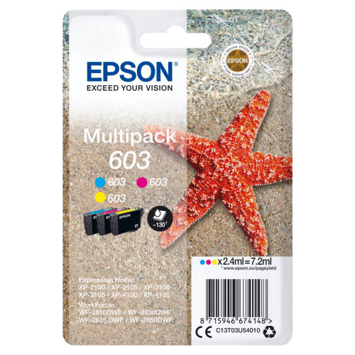 Epson - Cartouche d'encre Multipack 3 Couleurs 603 T03U5 Epson  - Toner