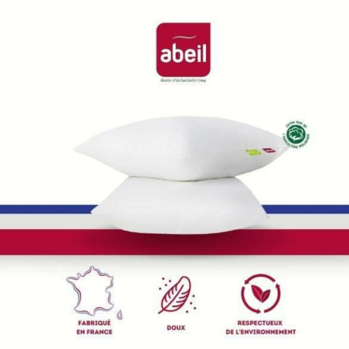 Abeil - 2 oreillers Bio Confort 60 x 60 cm - Blanc Abeil  - Abeil