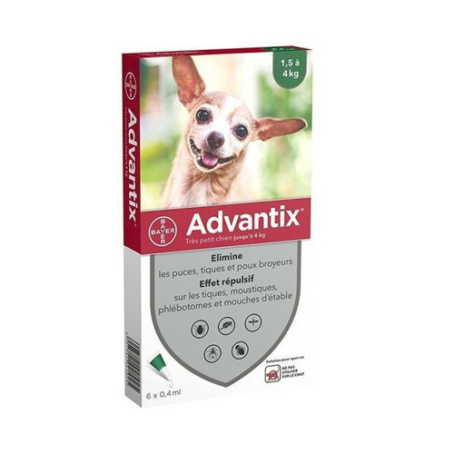 Advantix - ADVANTIX 6 pipettes antiparasitaires - Pour tres petit chien de 1,5 a 4kg Advantix  - Advantix