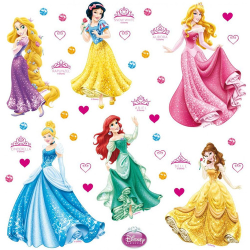 Ag Art - Minis Stickers 6 Princesses Disney - 30 CM x 30 CM Ag Art  - Chambre Enfant Doré