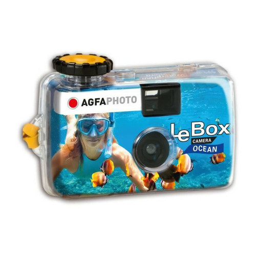Agfa Photo - AGFA PHOTO 601020 - Appareil Photo Jetable LeBox Flash, 27 photos, Objectif Optique 31 mm - Gris et Rouge - Gris Agfa Photo  - Appareil compact Agfa Photo