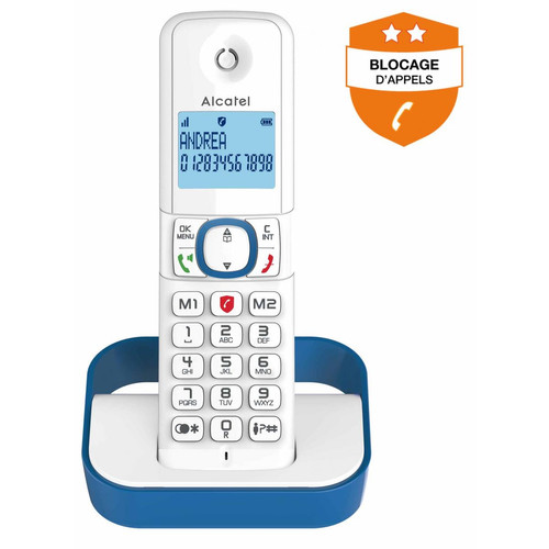Alcatel - Telephone sans fil ALCATEL F860BLUE Alcatel  - Téléphone fixe-répondeur Solo