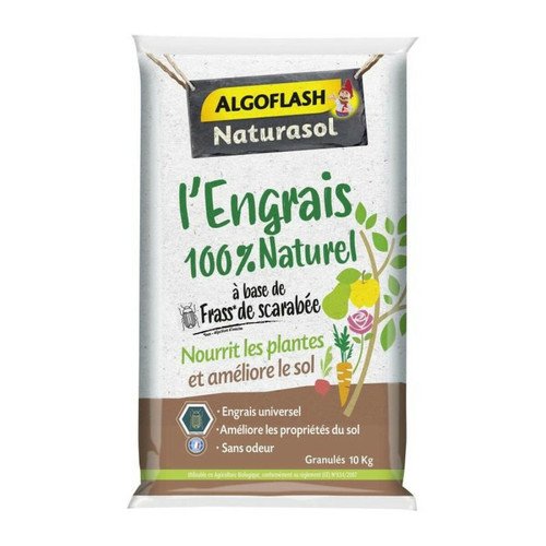 Algoflash - Engrais 100% Naturel Complet a base de Fass de Scarabée - ALGOFLASH NATURASOL - 10 kg Algoflash  - Algoflash