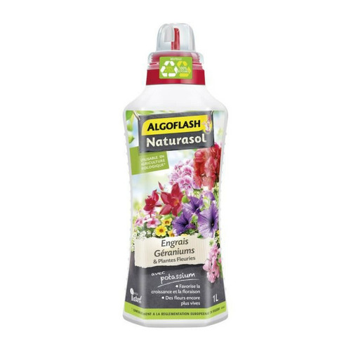Algoflash - Engrais Liquide Géraniums et Plantes Fleuries - ALGOFLASH NATURASOL - 1 L Algoflash  - Algoflash