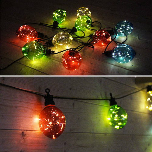 sweeek - Morphée - Guirlande lumineuse guinguette extérieure avec 10 boules lumineuses, fonction timer | sweeek sweeek  - Sapin Lumineux Sapin de Noël