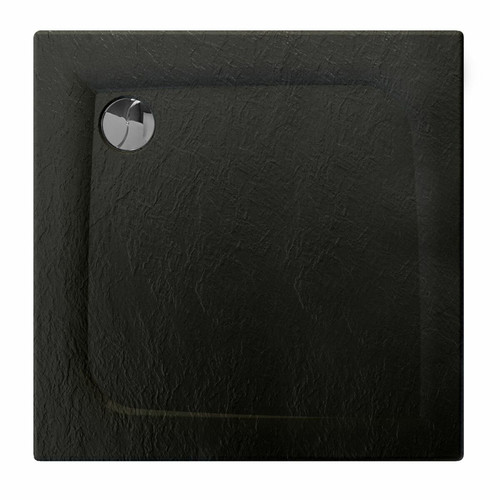 Allibert - Receveur de douche carré effet pierre Mooneo - L. 80 x l. 80 cm - Noir Allibert  - Allibert