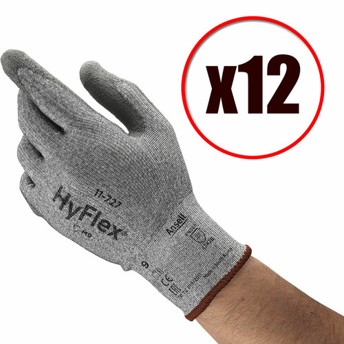 Ansell - Lot de 12 paires de gants de travail en PU tricot Hyflex 11-727 EN388 Ansell  - Vêtement du jardinier