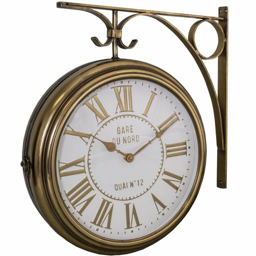 Antic Line Creations - Horloge pivotante à 2 faces avec potence 36.5 cm. Antic Line Creations  - Antic Line Creations