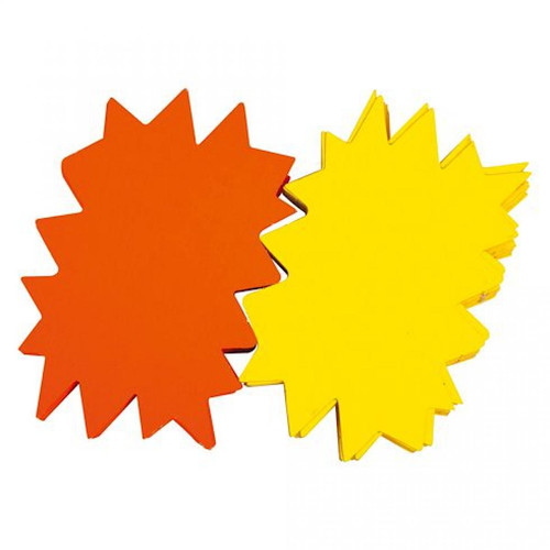 Apli - Etiquettes carton forme éclatée jaune/orange 120 x 80 mm Apli - Boîte de 50 Apli  - Apli