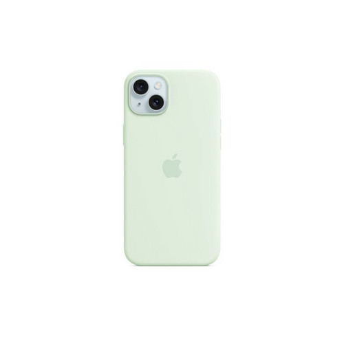 Apple - Coque en silicone avec MagSafe pour Apple iPhone 15 Plus Menthe douce Apple  - Accessoires officiels Apple iPhone Accessoires et consommables