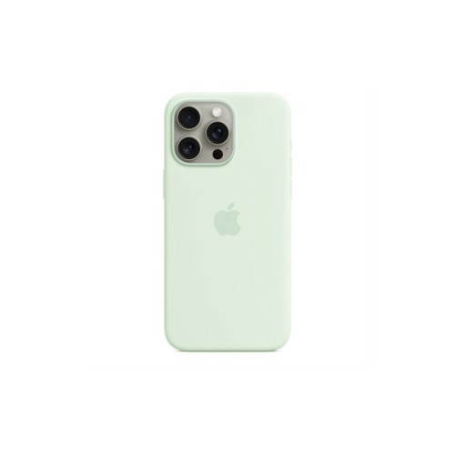Apple - Coque en silicone avec MagSafe pour Apple iPhone 15 Pro Max Menthe douce Apple  - Accessoires iPhone SE Accessoires et consommables