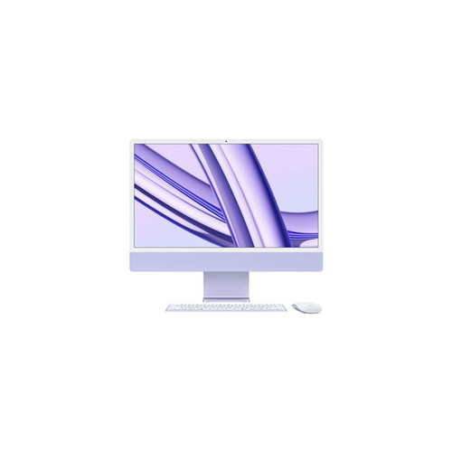 Apple - Apple iMac 24" 256 Go SSD 8 Go RAM Puce M3 CPU 8 cœurs GPU 10 cœurs Violet Nouveau Apple  - Ordinateur de Bureau Apple