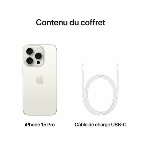 iPhone Apple iPhone 15 Pro - 5G - 8/128 Go - Blanc Titanium