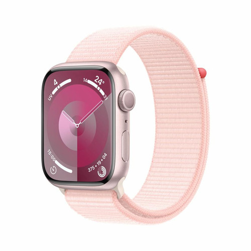 Apple - Apple Watch Series 9 GPS 45 mm Boîtier en aluminium Rose avec boucle Sport Rose clair Apple  - Apple Watch