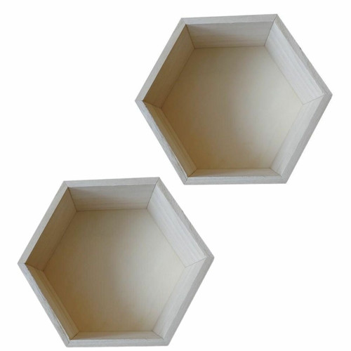 Artemio - 2 étagères hexagone en bois 24 x 21 x 10 cm Artemio  - Artemio