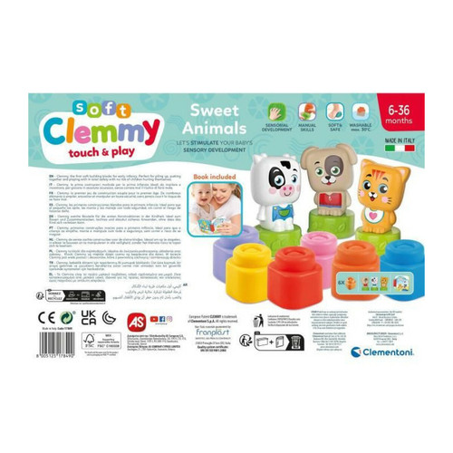 Baby Born Clementoni - Cubes & Animaux Soft Clemmy - 6 cubes + 3 personnages + Livre