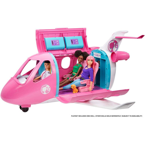 Barbie Barbie Mobilier coffret poupée pilote et son Avion de Rêve, avec mobilier, rangements et plus de 15 accessoires, jouet pour enfant, GJB33