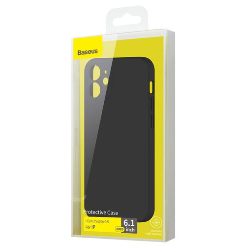 Baseus - baseus iphone 12/12 pro coque liquid silica gel noir (wiapiph61n-yt01) Baseus  - Coque, étui smartphone Baseus