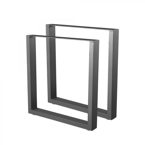Bcelec - HM7072-B Jeu de 2 Pieds de table en acier format rectangulaire noir, Pieds pour meubles, Pieds de table métal 70x72cm Bcelec  - Bcelec
