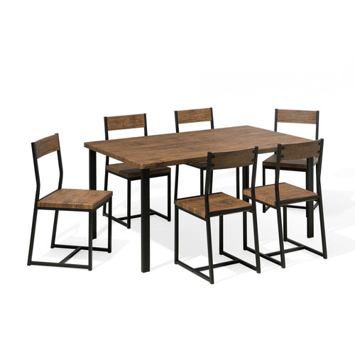 Beliani - Ensemble Table de salle à manger et 6 chaises LAREDO Beliani  - Table chaise salle manger