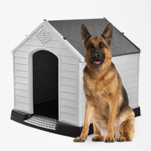 Bella Pet - Niche en plastique intérieur et extérieur pour chiens de taille moyenne à grande Rock Bella Pet  - Niche en plastique Niche pour chien