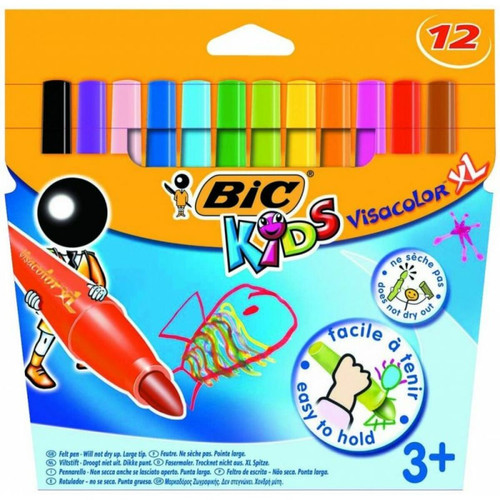 Bic - BIC Kids VisaColor Boîte de 12 Feutres de Coloriage XL Noir Bic  - Bic - Les Rasoirs Rechargeables à la Française.
