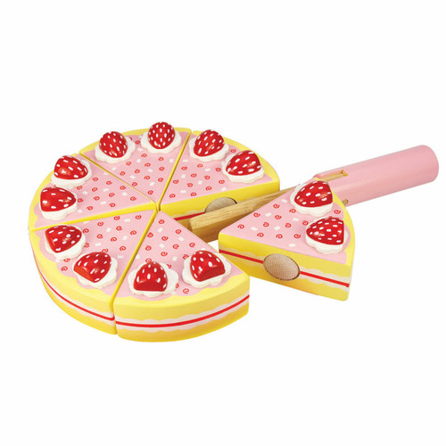 Bigjigs Toys - Gâteau de fête aux fraises en bois Bigjigs Toys  - Cuisine et ménage Bigjigs Toys