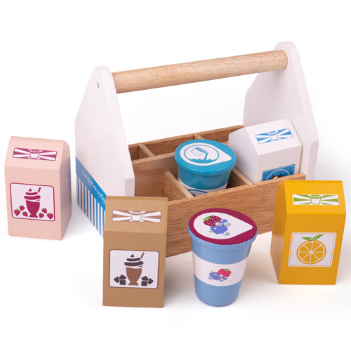 Bigjigs Toys - Caisse de produits laitiers en bois Bigjigs Toys  - Cuisine et ménage Bigjigs Toys
