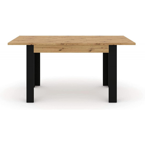 Bim Furniture - Table à rallonge Nuka H 120 - 160 cm en chêne artisan noir Bim Furniture  - table ronde avec rallonge Tables à manger